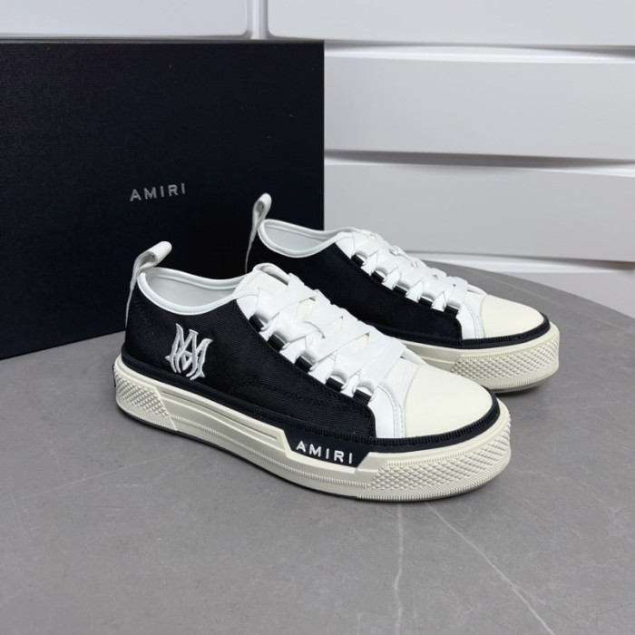 Amiri* Appliquéd Leather and Canvas Sneakers