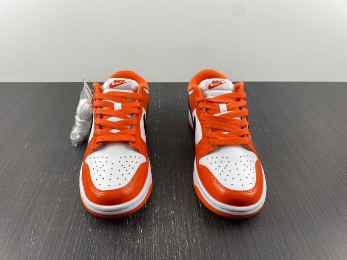 nike dunk low white orange patent black dj9955-800