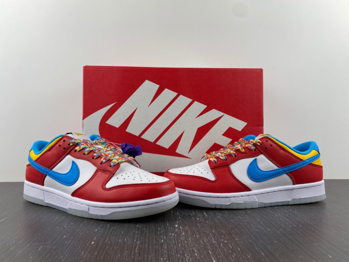 lebron james x nike dunk low fruity pebbles dh8009-600
