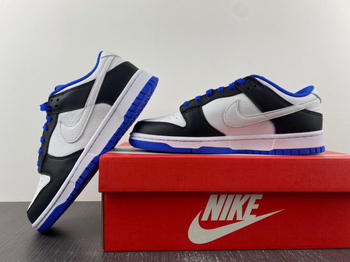 nike dunk low white black blue fd9064-110