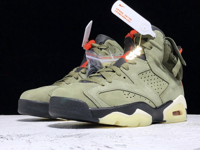 travis scott air jordan 6 medium olive cn1084-200