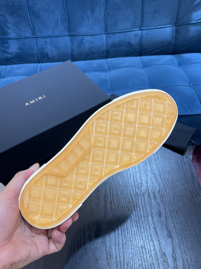 amiri* appliquéd leather and canvas sneakers