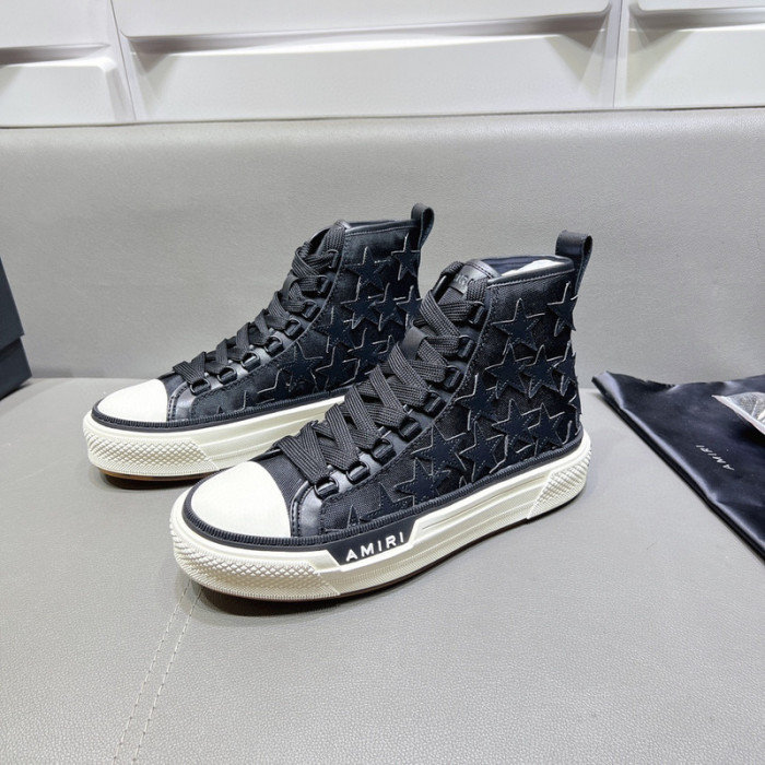 amiri* appliquéd leather and canvas sneakers