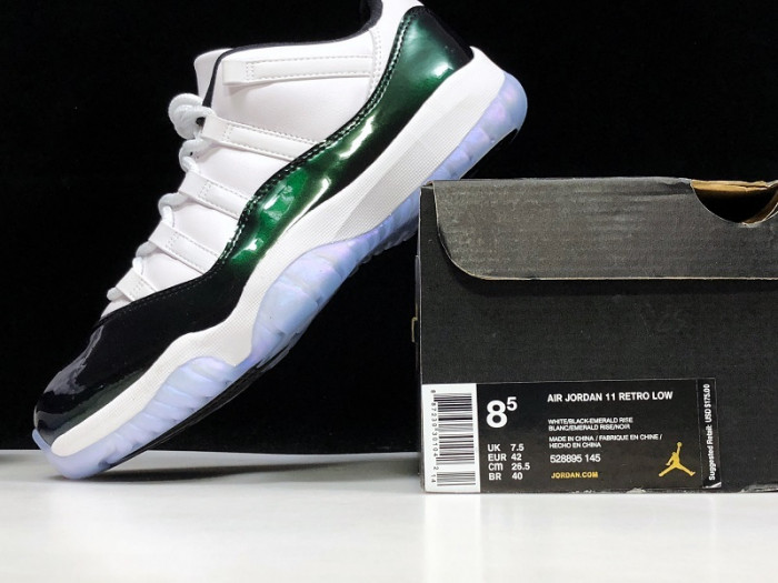 air jordan 11 retro low "emerald, easter" 528895-145