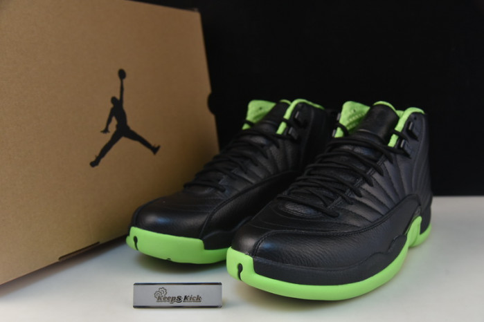 air jordan 12 black neon green